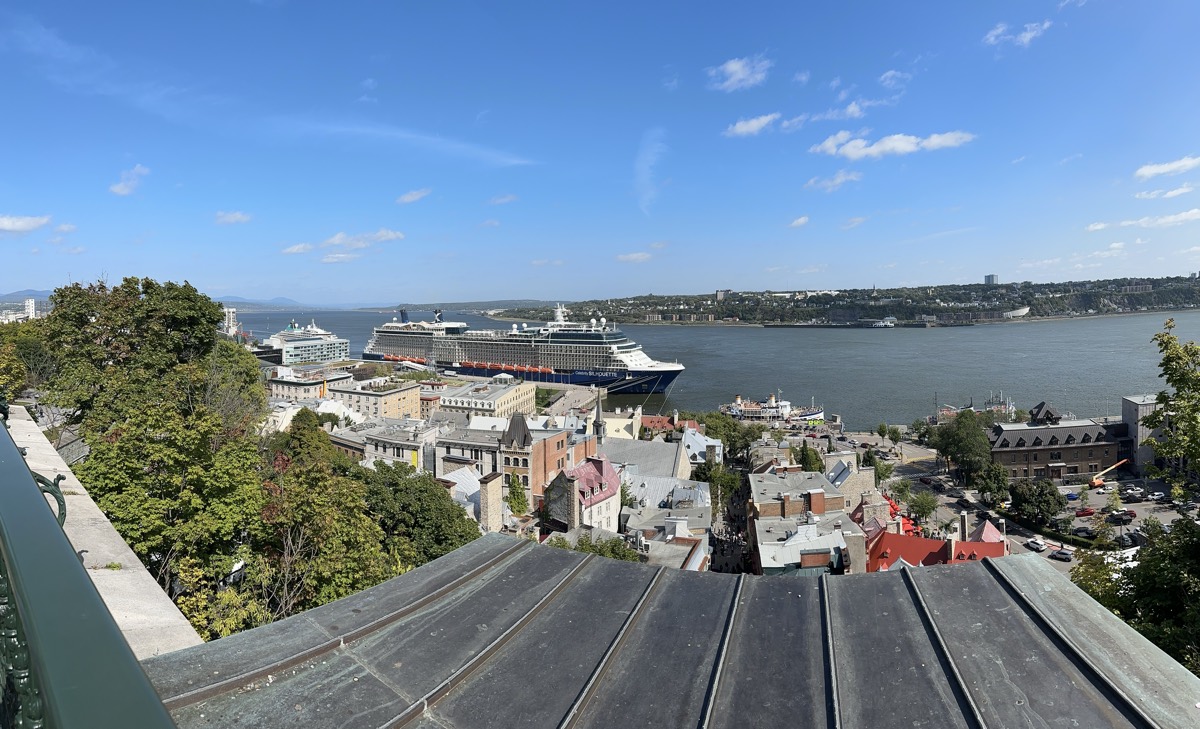Photo of the old section of Quebec from the boardwalk in front of the hotel