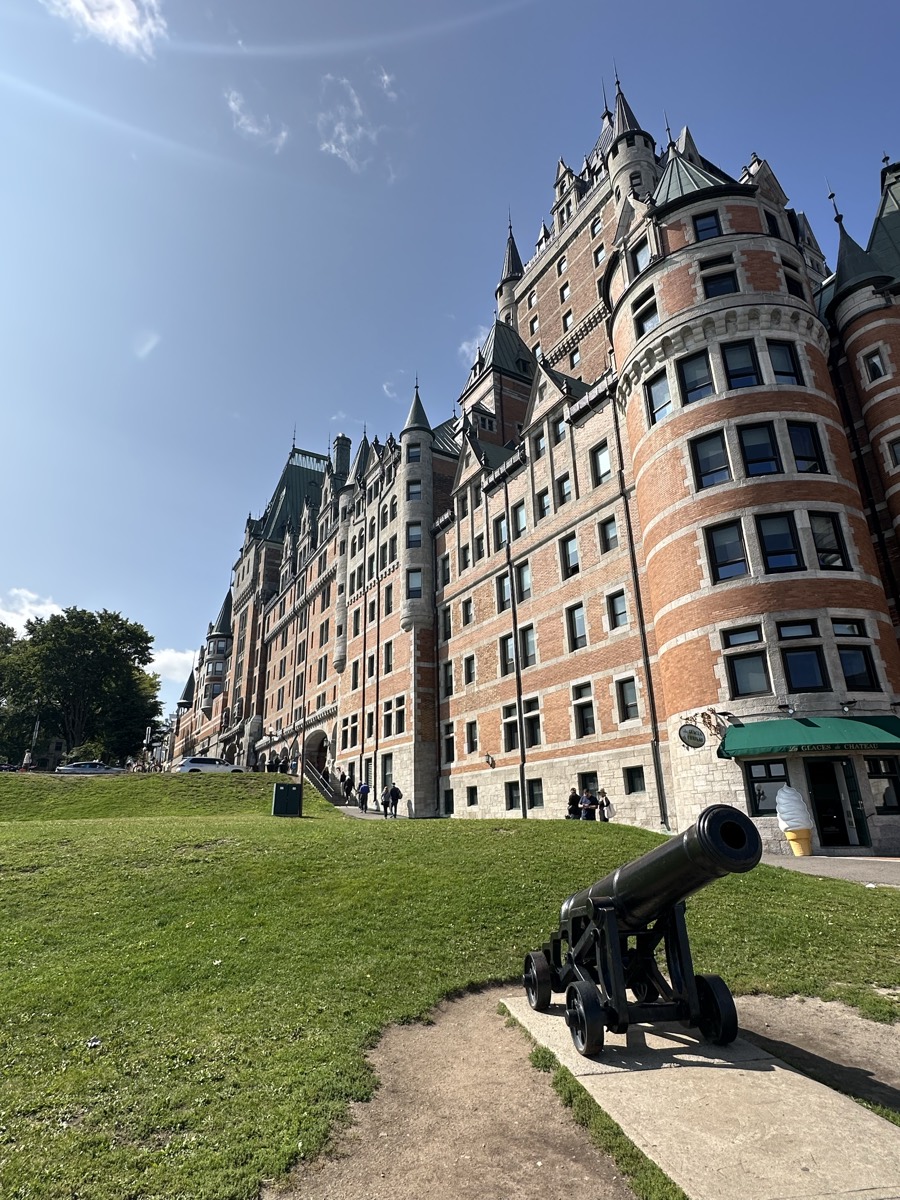 Photo of Le Château Frontenac from the boardwalk in front of the hotel