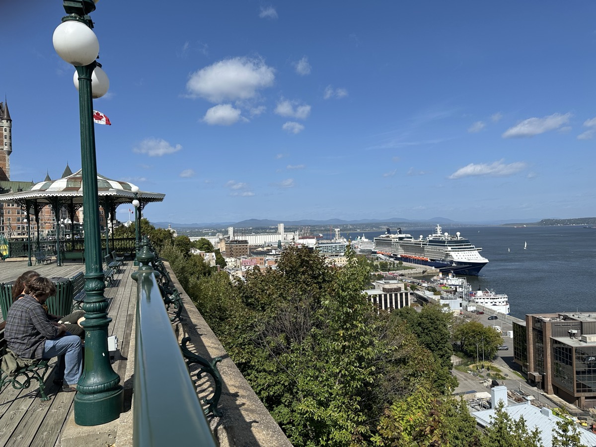 Photo of the old section of Quebec from the boardwalk in front of the hotel